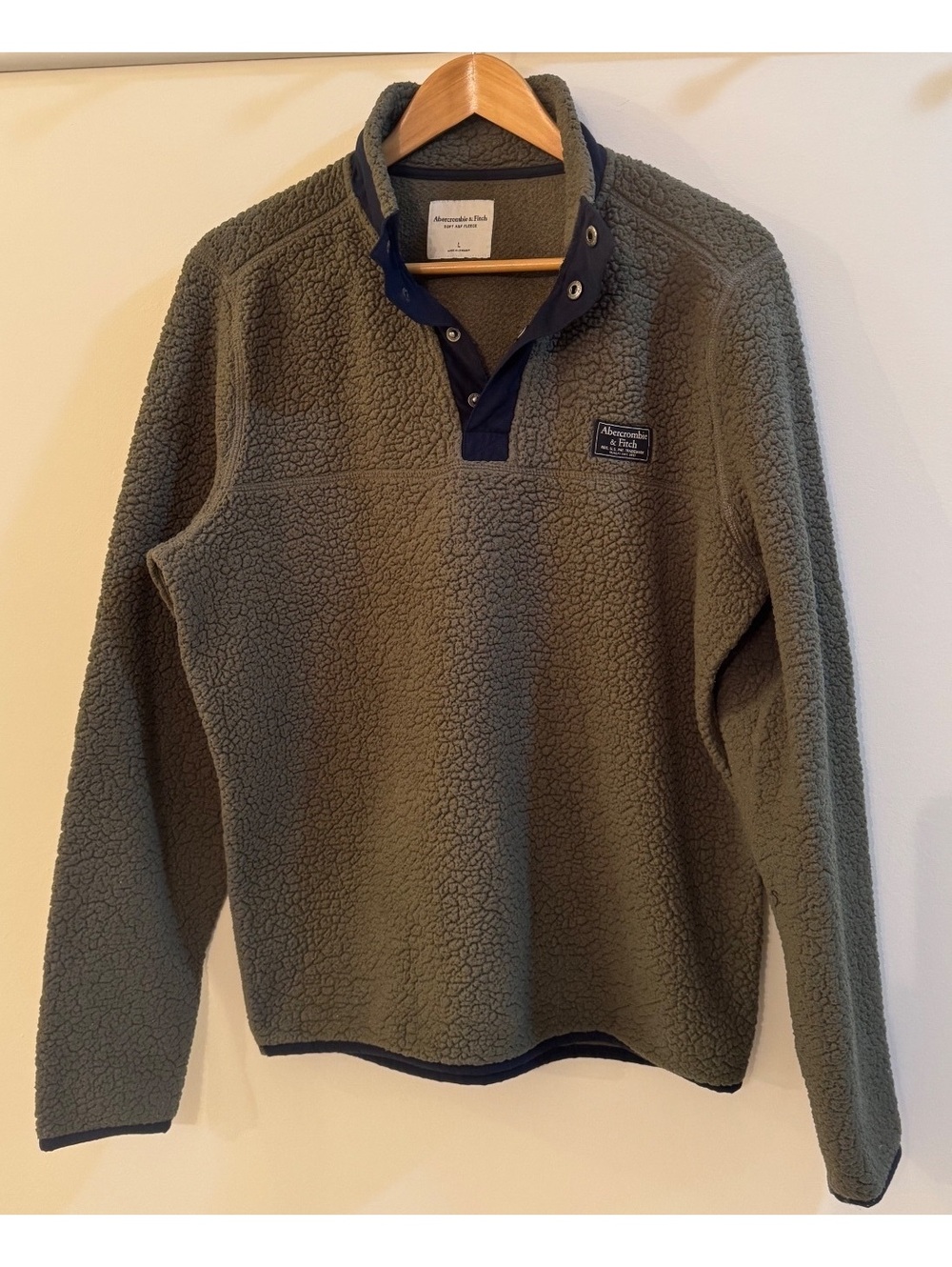 Abercrombie & Fitch Men's Soft A&F Fleece Pullover Jacket Size L